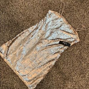 Rose gold sequin dress